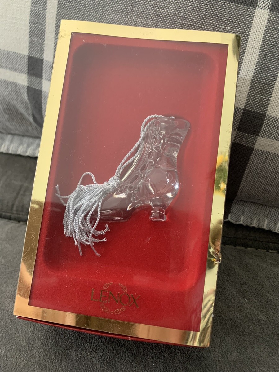 Lenox Lead Crystal Glass Boot Ornament Turn of the Century, Pave