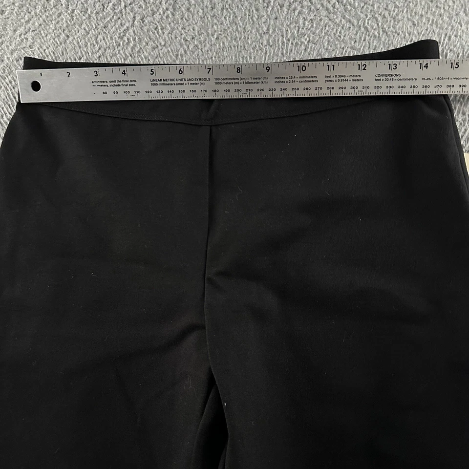 Pantalones para mujer Studio M negros talla mediana tiro medio rayón mezcla de nailon Foto 4 de 4