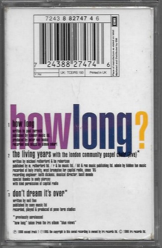 Paul Carrack How Long CASSETTE SINGLE Rock Pop Rock 3 tracks - Picture 3 of 6