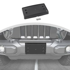 Front License Plate Mounting Bracket Holder Black For 2018 Jeep Wrangler Jl Jt