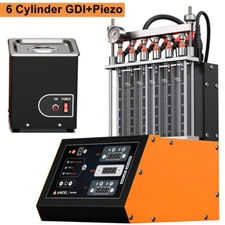 6-Cylinder Piezo Fuel Injector Cleaner and Injector Tester EFI FSI For Gas Car 