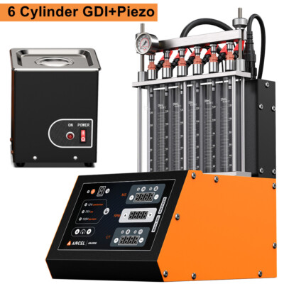 6-Cylinder Auto Fuel Injector Tester Machine Injector Cleaner Piezo GDI EFI FSI 