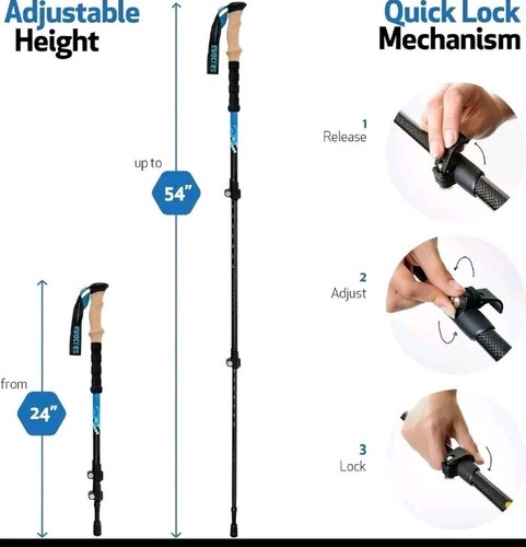 Carbon Fiber Trekking Hiking Poles, Collapsible Walking Sticks⛰️🏕️Evocrest🌳👌 - Picture 5 of 8