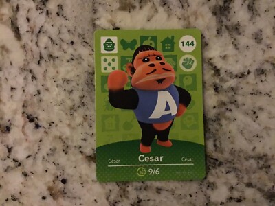 CESAR 144 Animal Crossing Amiibo Authentic Nintendo Mint Card #144-200