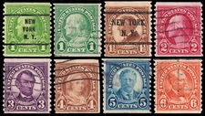 United States Scott 597 x2, 598-599, 600-602, 723 (1923-32) Used F-VF  J