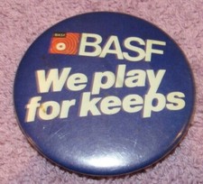 Vintage BASF Chemical We Play For Keeps Pinback Button