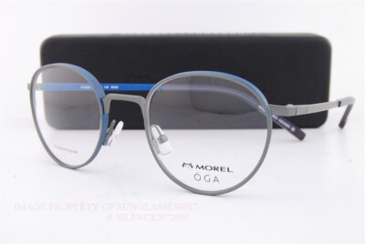 Brand New MOREL OGA Eyeglass Frames 10162O BG02 Blue Men Women Titanium 48mm