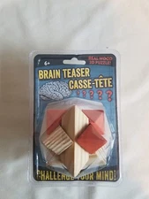 Brain Teaser Casse-tete Mind-Challenging Wooden Puzzle New in Package Unused