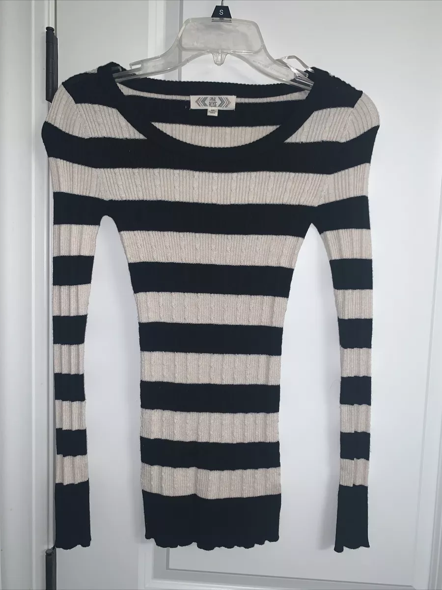 Pink rose striped best sale sweater