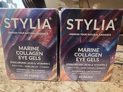 60 Pairs Stylia Marine Collagen Under Eye Gels Pads for Puffiness Dark Circles