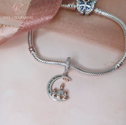 Ciondolo mamma We Love You argento sterling 925 e oro rosa - regalo compleanno mamma - Foto 2 di 4
