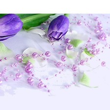 Guirlande de perle nacrée lavande x 130 cm - Décoration de table mariage,baptême