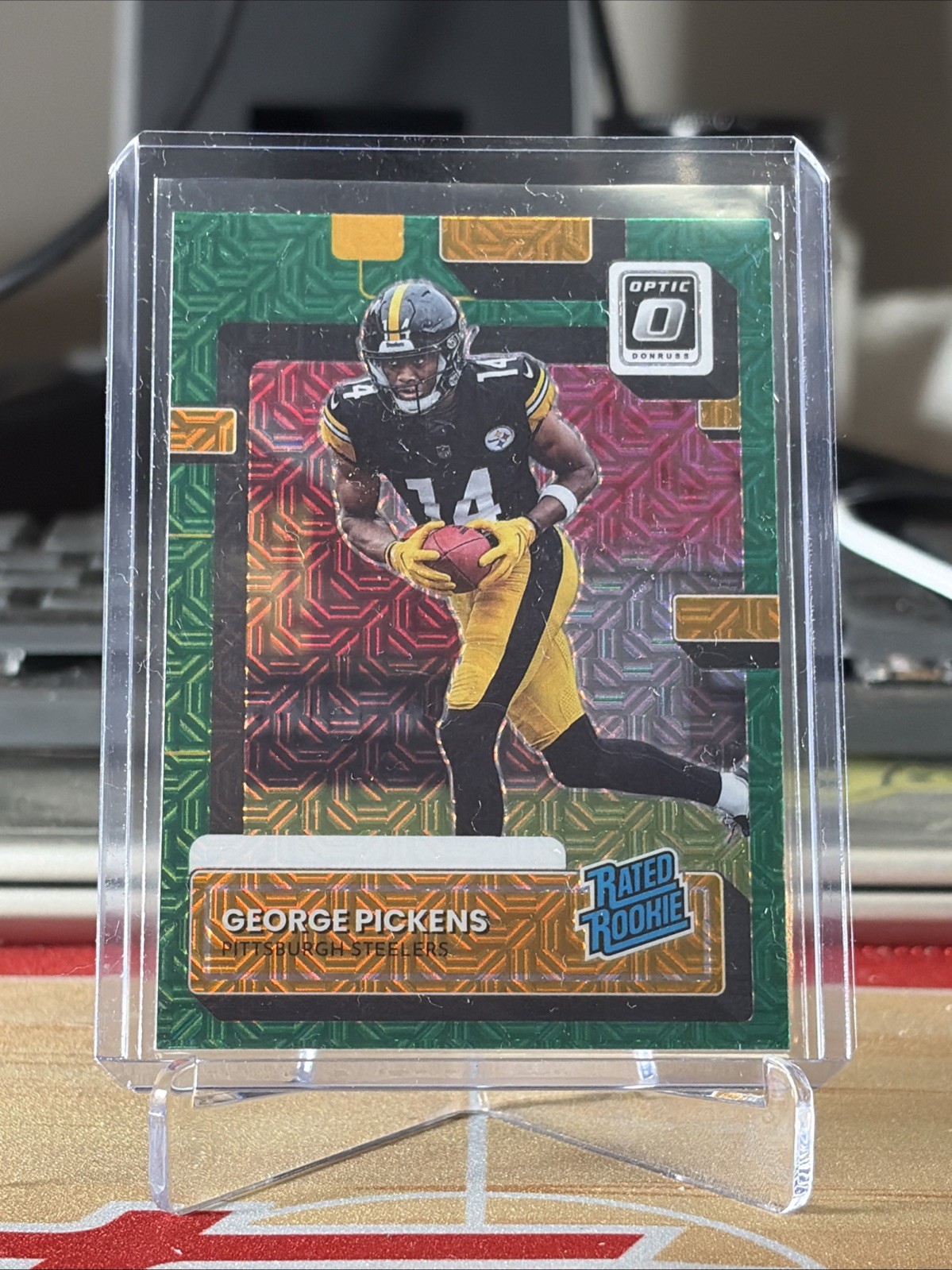 2022 Donruss - Rated Rookie George Pickens #P-323 Optic Preview Green Mojo (RC)