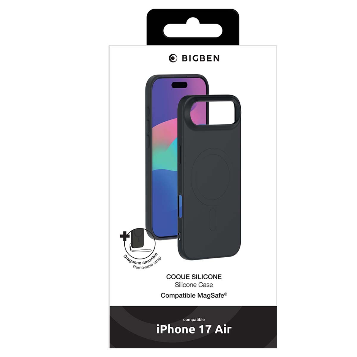 Coque en silicone antichoc pour iPhone Air transparente
