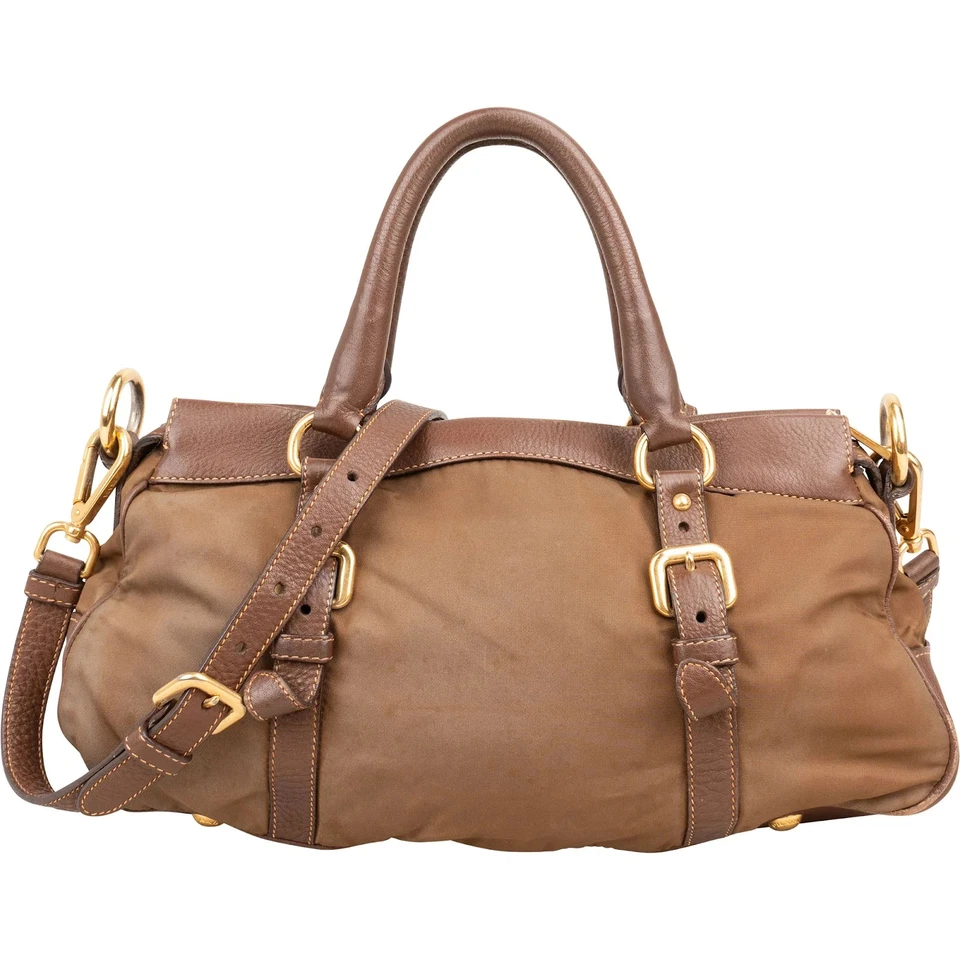 Prada Tessuto Vitello Daino Bauletto Satchel Handbag Tasche - Bild 4 von 4