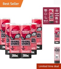 Indulge in Rhubarb & Raspberry Shower Gel - , Natural, 6 x 250ml Multipack 7.33 per litre