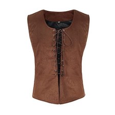 Men's Renaissance Pirate Medieval Vest Cosplay Waistcoat
