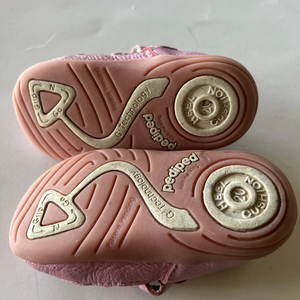 Sandalia Pediped Grip N Go para niñas pequeñas talla 5 cuero genuino rosa velcro Foto 4 de 4
