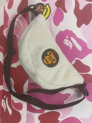 Bape Baby Milo White Fuzzy Crossbody Bag 