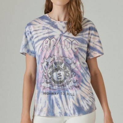 NWT Lucky Brand T-Shirt AC/DC Tie-Dye  Highway To Hell  Band Graphic Cotton M