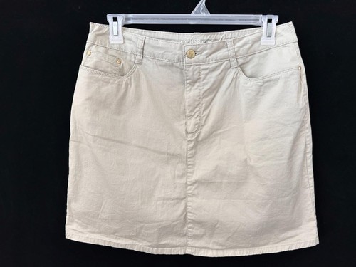 Croft Barrow SKORT skirt w shorts Size 14 tan 4 pockets cotton blend