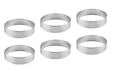 4 inch Tart Ring 6 Piece Stainless Steel for Baking Pastry Mousse Mold