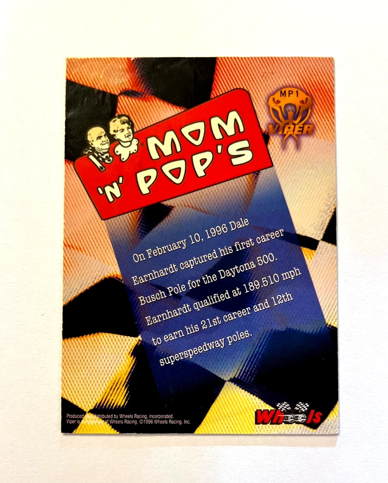 Dale Earnhardt NASCAR 1996 Wheels Viper Mom N Pops #MP1 Autographed Signed - Image 4 of 4