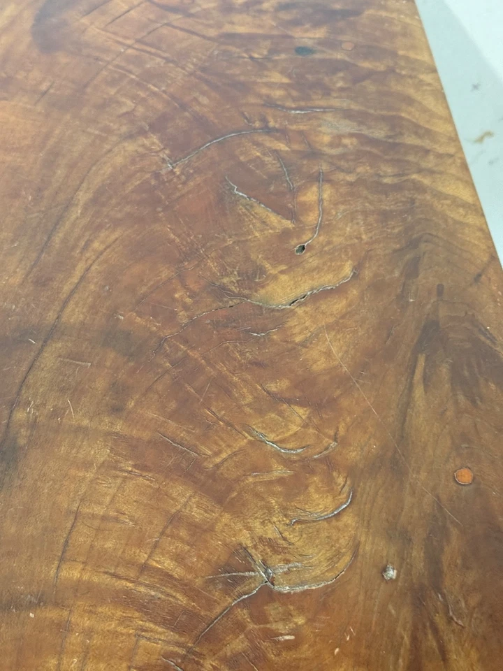 Mesa de noche antigua country Hepplewhite figurada nogal 1800 granja Foto 2 de 4