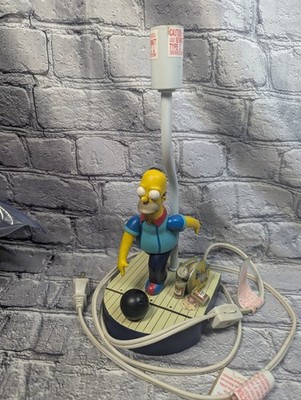 Vintage 2002 The Simpsons ''Spare Me'' Homer Bowling Accent Lamp No Shade Simp21