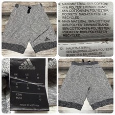Adidas Sweat Shorts Men s M Heather Gray Inseam 11 Zip Pocket READ