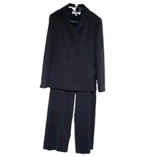 Le Suit Essentials Charcoal Gray Pant Suit Women s Size 4P Career Lined