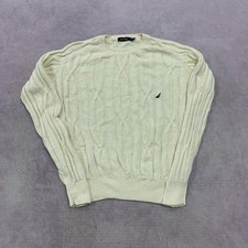 Nautica Knitted Jumper cable knit patterned pullover sweater with embroidered