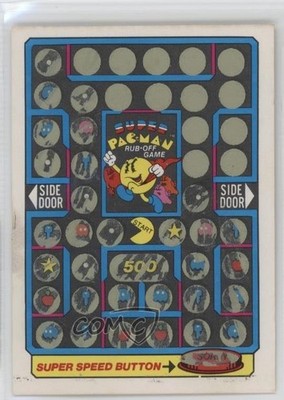 1982 Fleer Super Pac-Man Stickers Rub-Off Game Card (Scratched) 12zm