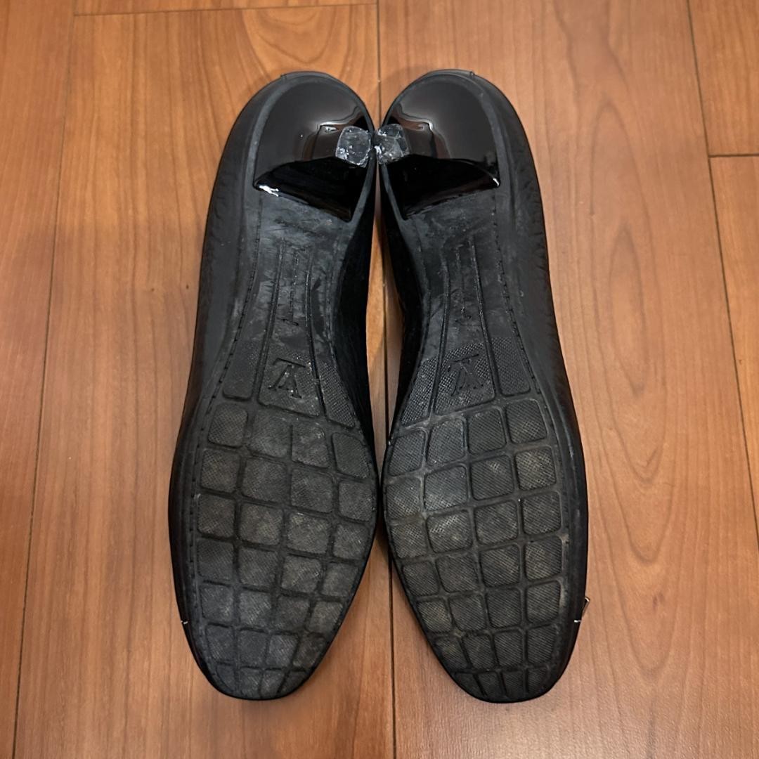 Louis Vuitton Women's Pumps Heel Leather Size:38.5/JP:24.5 Black 135490K Authen thumbnail 13