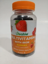 Lifeable Prebiotic Fiber - Great Tasting Berry Flavor Gummy - 90 Count 