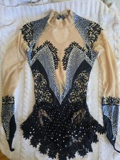 Rhythmic Gymnastics Leotard black and beige for 10-14 year old