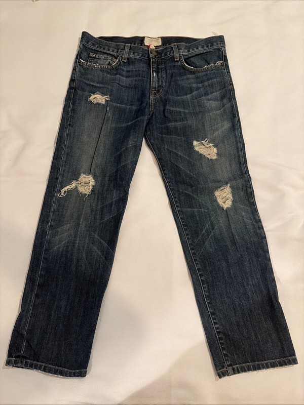 Current/Elliott Women’s Vintage Distressed Jeans Size 28 Dark Wash Mid Rise