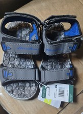 Eddie Bauer boys blue/gray camo sandals, Size US 12 kids summer.