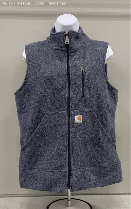 Carhartt Girls Dalton Fleece Vest Shadow Gray Full Zip Pockets Sz M 8/10