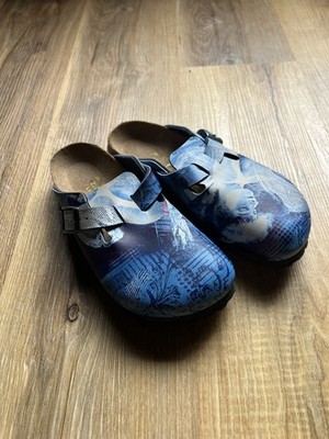 Birkenstock Boston open ceremony floral Rene Magritte Blue Painted