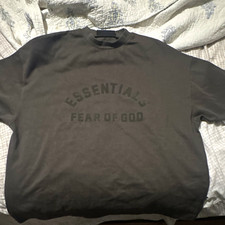 Essentials Fear of God Brown Logo Crew Neck Short Sleeve T-Shirt Men s L