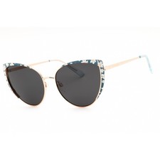 Draper James Women's Sunglasses Blue Floral Metal Cat Eye Shape Frame DJ9038 454