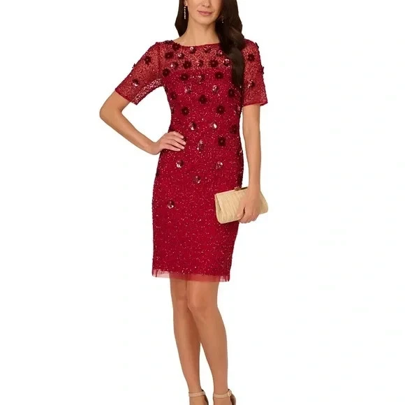 adrianna papell brown velvet dress Adrianna Papell Platinum Bridesmaid Dress 40119