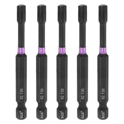 Für T30 Torx Schraubendreherbit 5 Stück 1/4'' Sechskant 3'' Lang Magnetisch