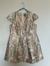 Vince Camuto Plus Size Metallic Jacquard V-Neck Dress Size 14W