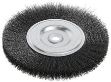 Forney 72747 Wire Bench Wheel Brush, Fine Crimped with 1/2-Inch and 5/8-Inch Arb