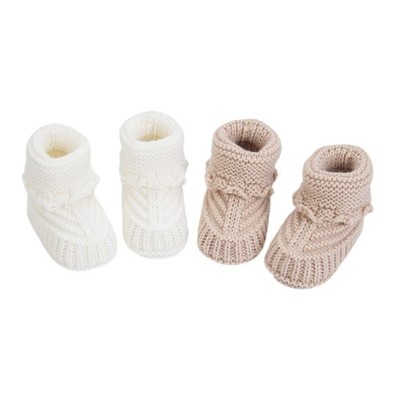 Handmade Baby Booties Comfortable Knit Shoes First Walker Booties for Infants