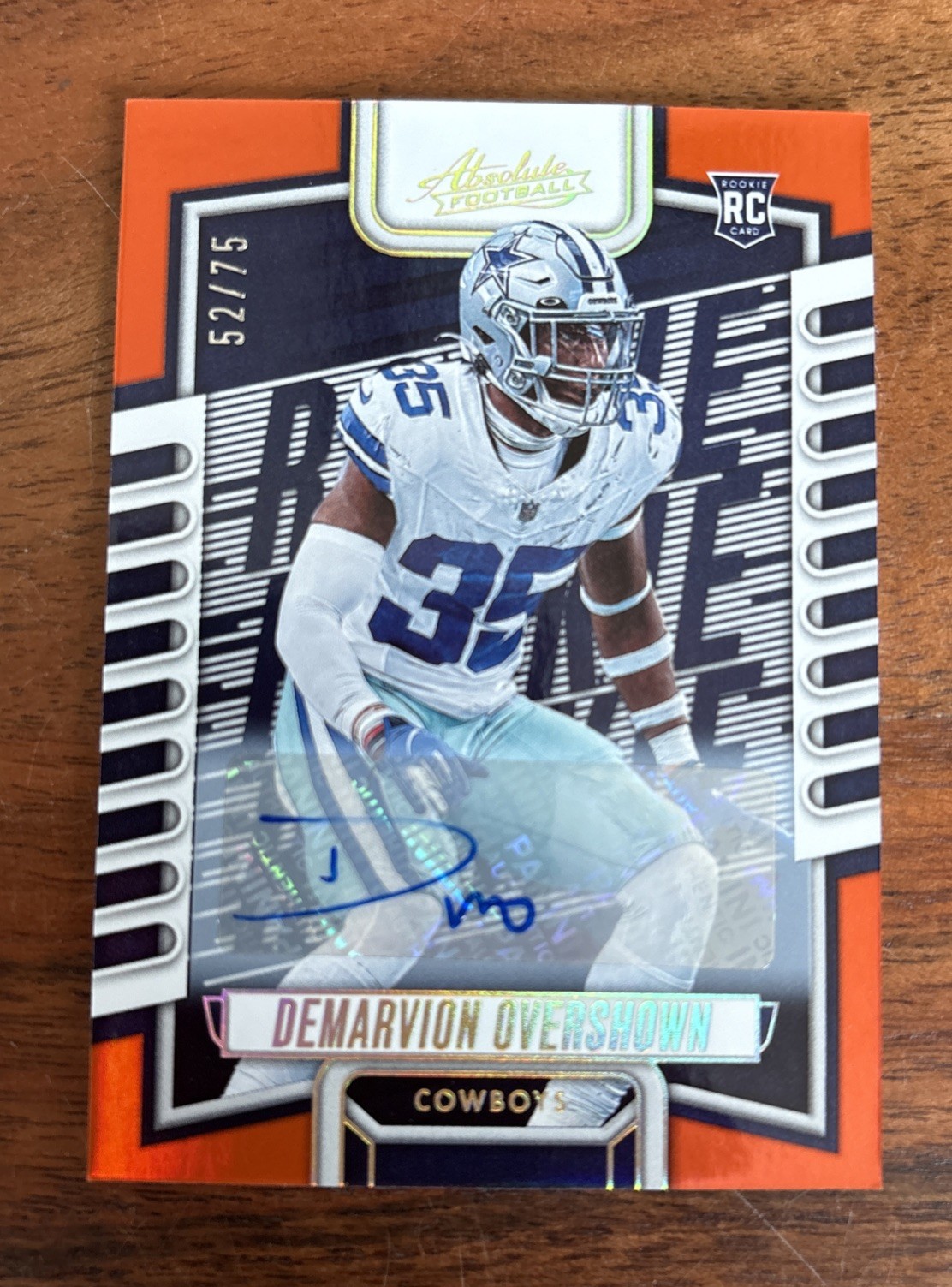 DeMarvion Overshown Panini Absolute #186 Signature-Orange Spectrum