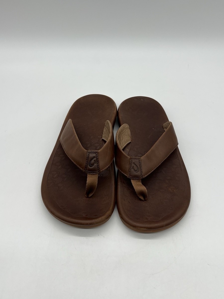 Men’s Size US 10 Olukai mules/slip on shoes Tan Leather *Used* Men main image 2