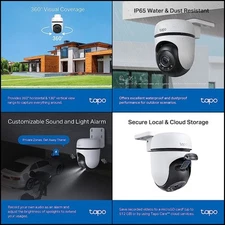 Security Wi-Fi Camera, 360° View Motion Tracking 2K Outdoor Vision AI Detection